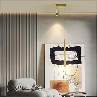 JWBXFYXW Luz Dorada Sala de Lujo Dormitorio Principal Cabeza de una Cama araña pequeña Moderna Neta Minimalista Red roja Simple Restaurante de Larga línea, lámpara de Colgante de Techo LED