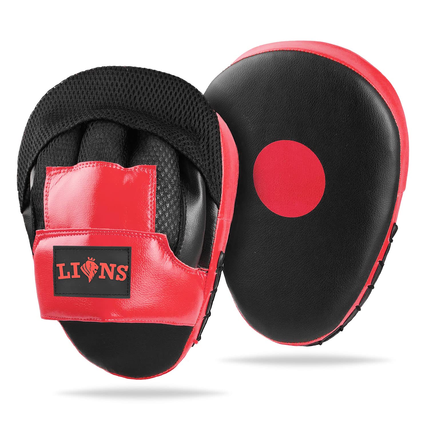 Lions Target Focus Pads - Martial Arts Punching Training Hand Punch Mitts (Mesh Red) — image 1