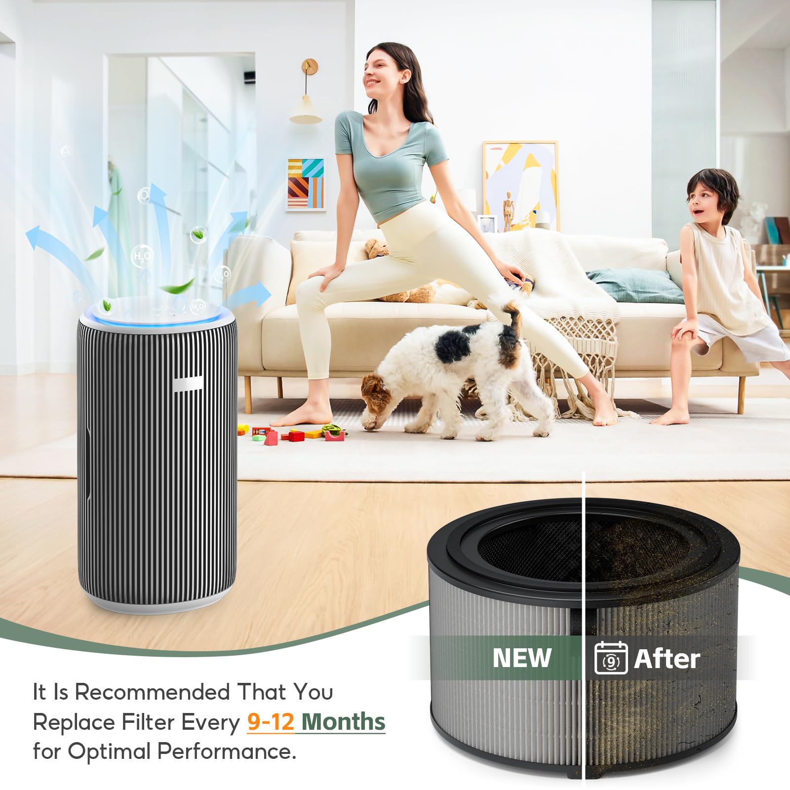Lot de 2 Filtre de Rechange FY3200, FY4200, Compatibles avec Filtre de Remplacement Philips pour Purificateur d'Air Série 3200, 4200, AC3210/12, AC3220/10, AC4220/12 et AC4221, H13 HEPA Charbon