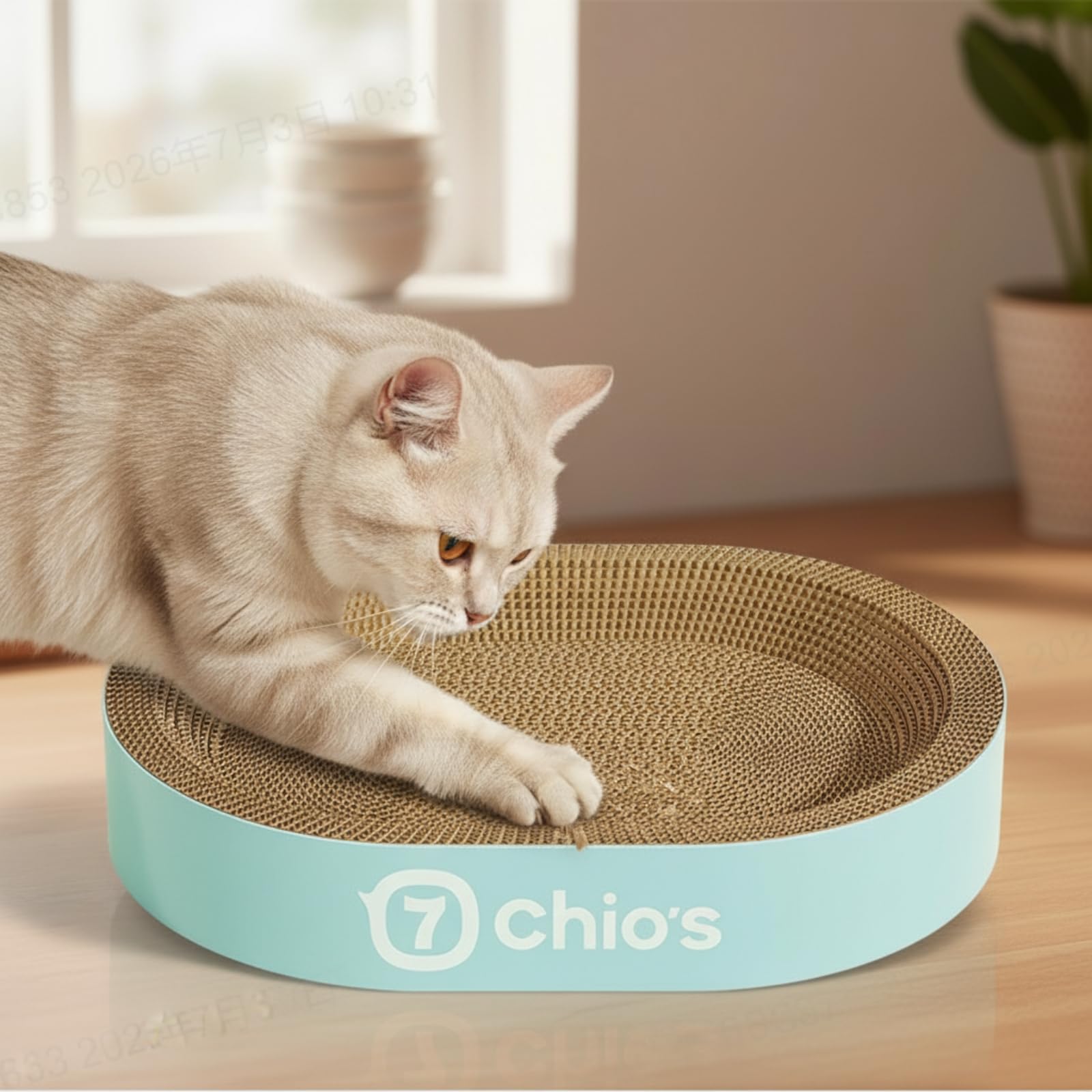 Lit-Griffoir avec Herbe à Chat Résistant Griffoir avec Herbe à Chat Haute nsité Jouet pour Chats, Intérieur, Salon, 45 9cm, 圆形大号