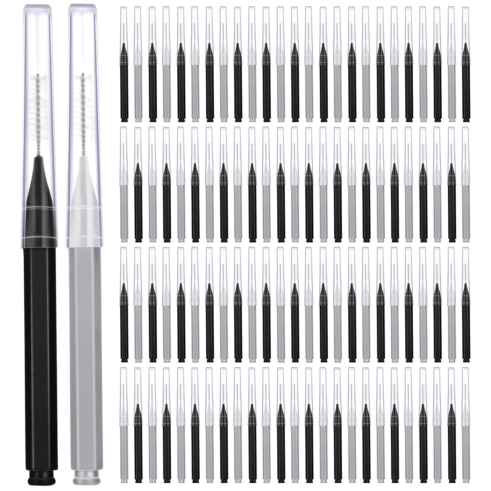 Patelai 100 Pieces Braces Brush for Cleaner Interdental Brush Toothpick Dental Tooth Flossing Head Oral Dental Hygiene Flosser
