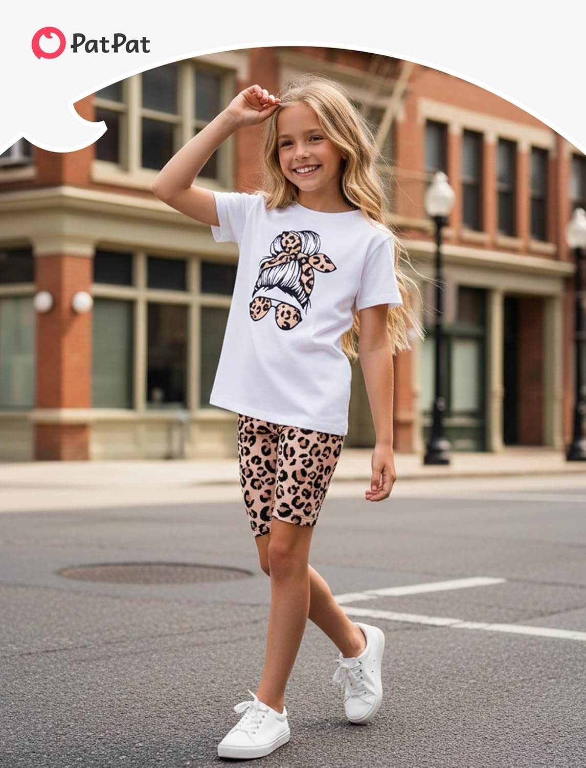 PATPAT Girls Summer Outfits Size 4-14 Years Graphic Print T-Shirts and Biker Shorts 2 Piece Outfit Kids Cute Clothing Sets - Image 5