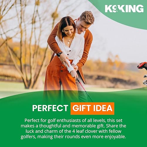 Miniatura 8 de K9King Lucky - Marcador de pelota de golf de trébol de 4 hojas y clip magnético para sombrero de golf, accesorios de golf verdes para hombres y