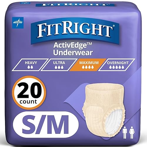 Miniatura 10 de Medline FitRight Ropa interior ultra protectora para incontinencia para mujer, gran absorción, LXL, 40 a 56 pulgadas, 20 unidades