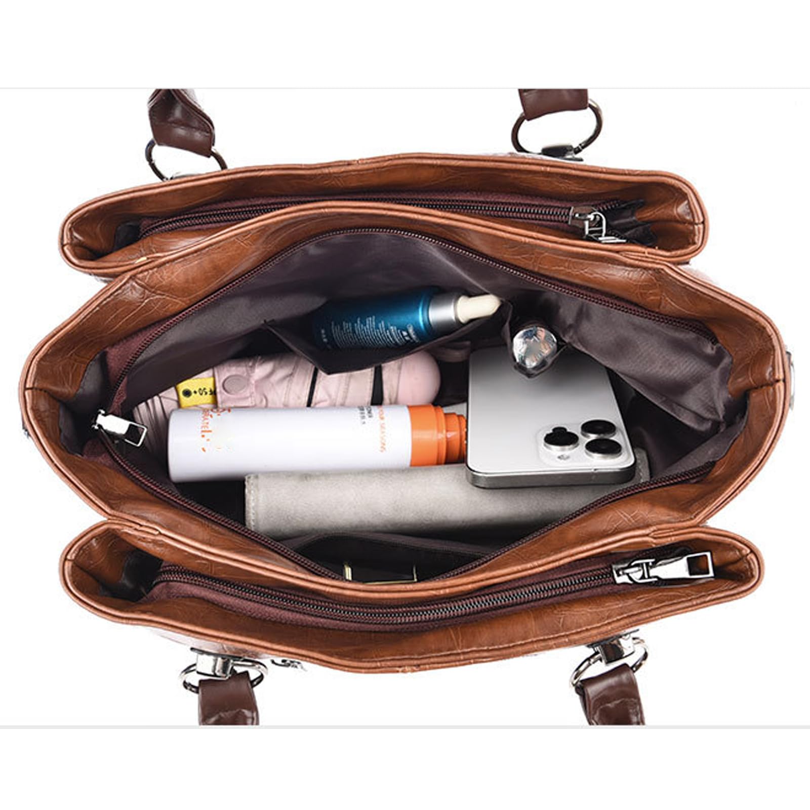 BUKESIYI Damen Tasche Umhängetasche Handtasche Frauen Klein Schultertasche Lack PU Leder Weekender DE77479