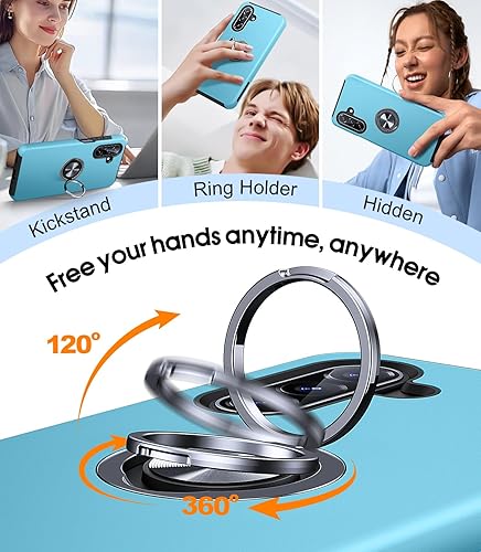 Miniatura 10 de JAME Funda para Samsung A53 0.18 oz, Galaxy A53 0.18 oz Funda con funda protectora a prueba de golpes con soporte giratorio para Samsung Galaxy A53