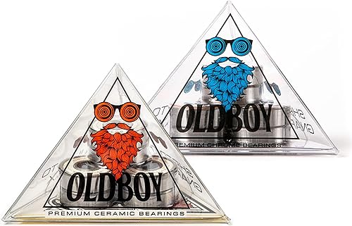 Oldboy - Paquete de rodamientos de cerámica y cromo para ruedas de patinaje - para longboards patines cuádruple estacas en línea patines y scooters