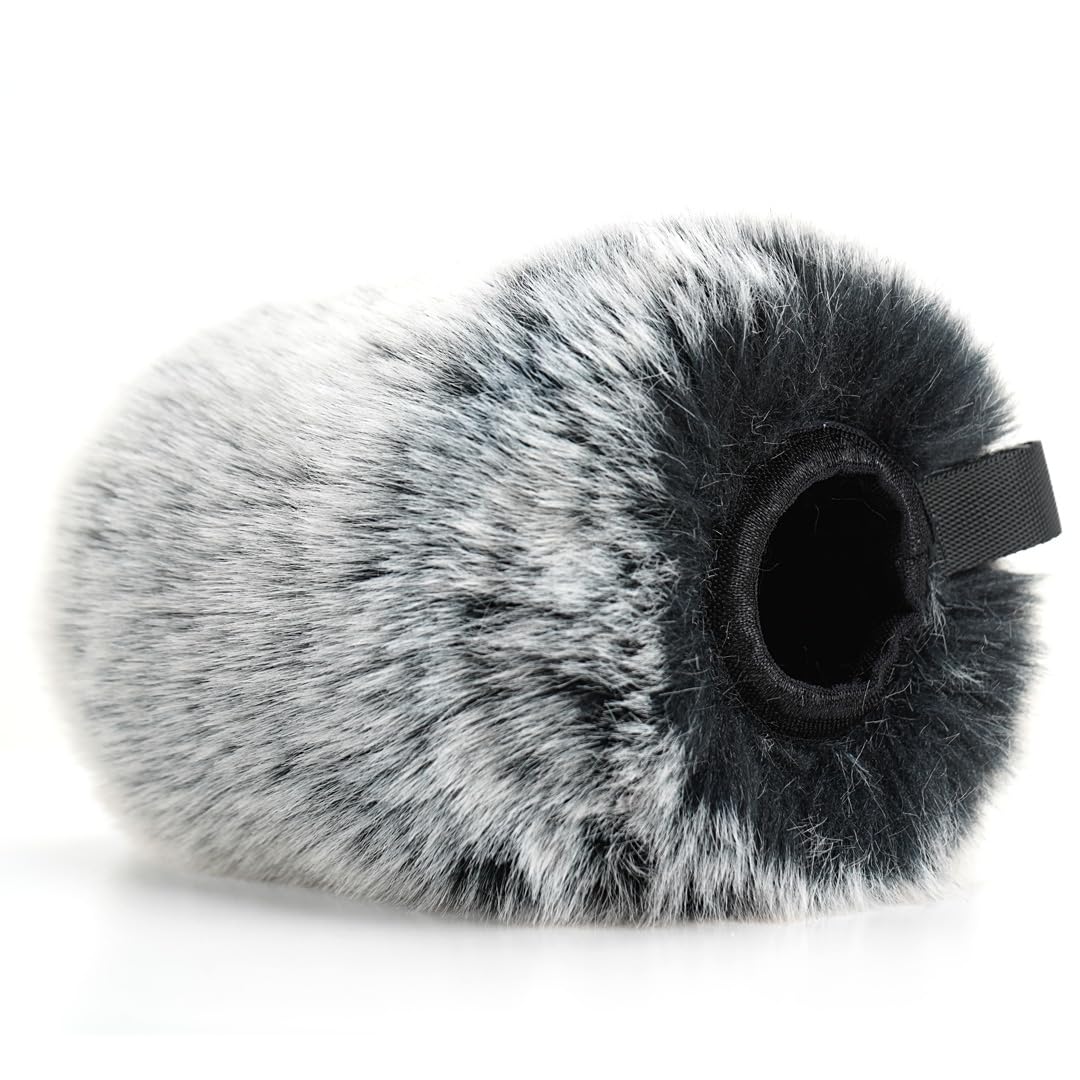 Windscreen/Pop Filter for HyperX QuadCast (S) Microphones - Furry Mic Cover for Wind & Ambient Noise Reduction with Top Hole Access for Mute Button (Furry-Blackwhite)