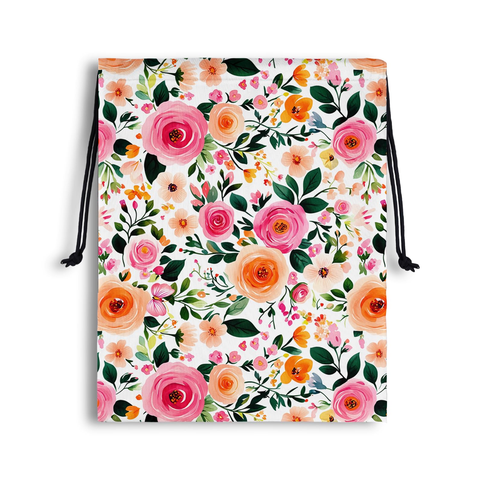 Drawstring Storage Bag Rose Flower Gym Bag for Storage Shoes Fitness Cycling