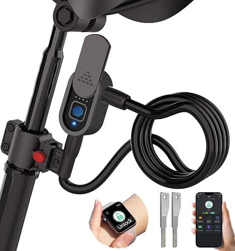 Anweller Fingerprint Bike Lock with Key, Heavy Duty Anti-Theft Weatherproof