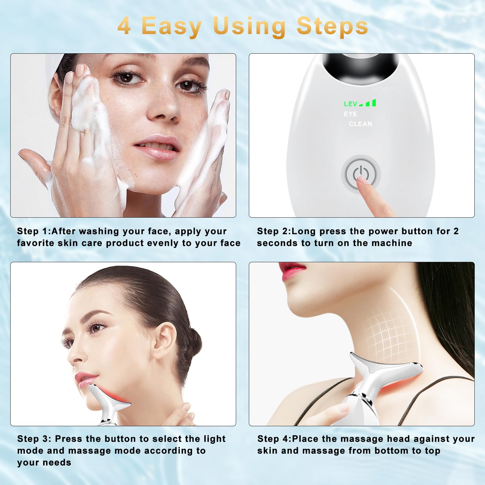 Yolopim Neck Face Massager, 7 Color Facial Massager with Non-Slip Design, White 3