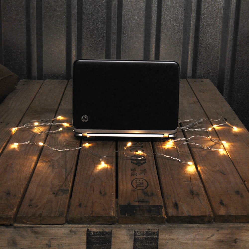 LightsGo USB Powered 20 LED 2M Fairy Lights Warm White for PC, MAC, Phone Charger