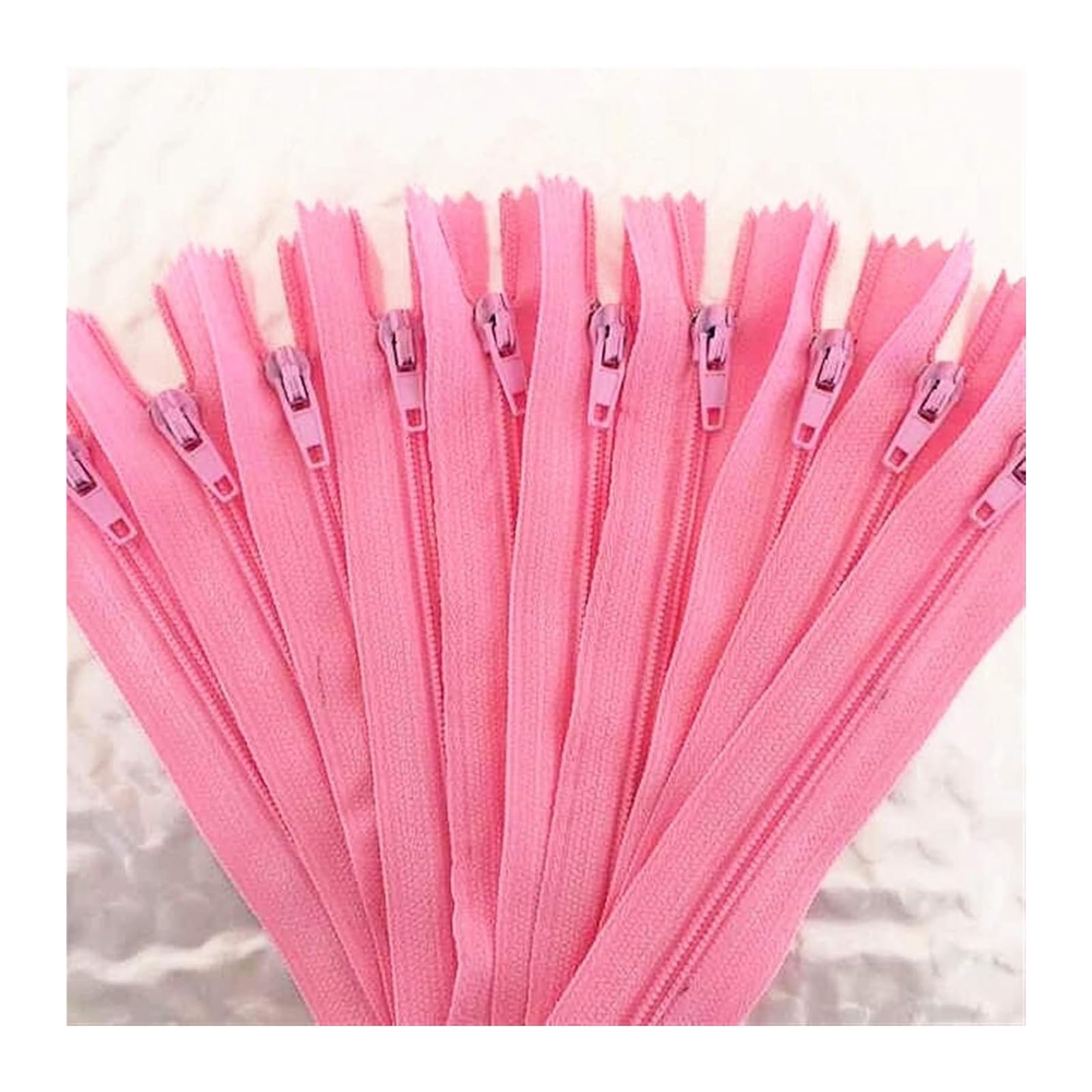 dfEDRd Nylon Coil Zipper by The Yards, 10pcs Nylon Coil Zippers, Tailor Sewer Craft Crafter's(Pink,7 inch)