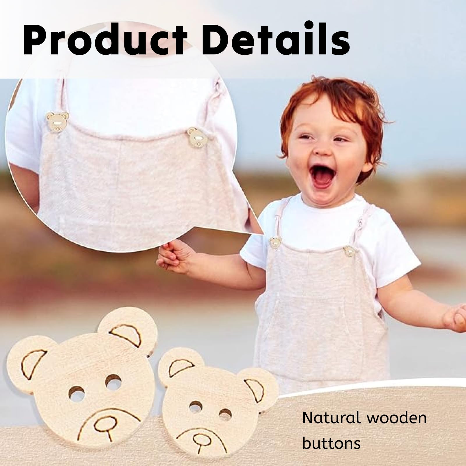 100 Boutons En Bois Animaux Assortis - 10 Formes, 7 Tailles (15 à 23 Mm) - Avec Boîte De Rangement - Pour Couture, Artisanat, Scrapbooking