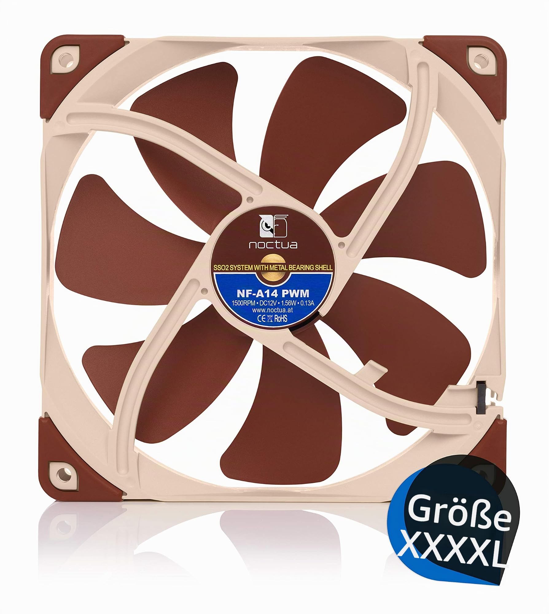 Noctua NF-A14 PWM, Leiser Premium-Lüfter, 4-Pin (140mm, Braun)