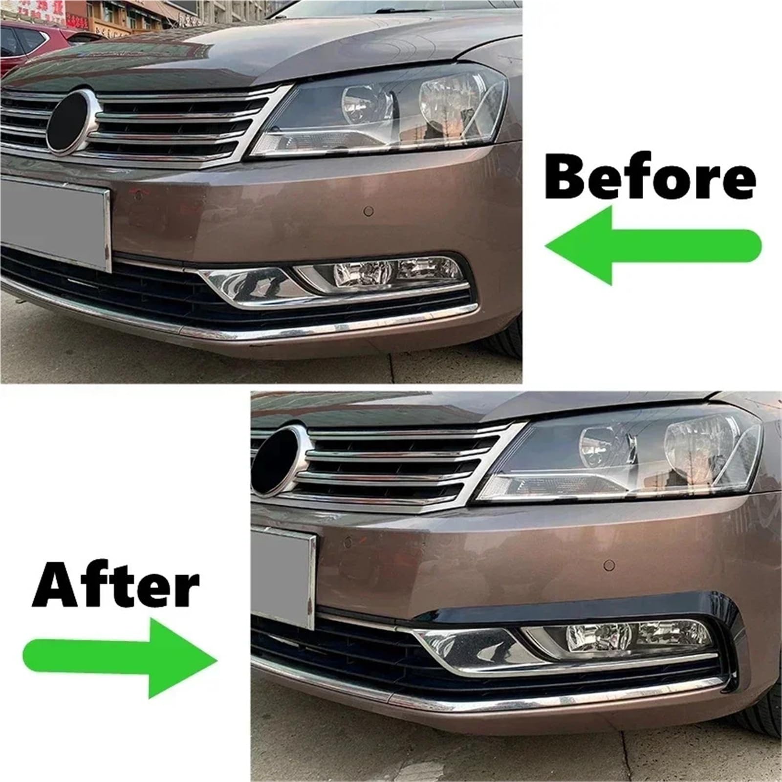Kompatybilny z Volkswagen Passat B7 2011-2015 przedni zderzak samochodowy Spoiler Splitter nawiew powietrza lampa przeciwmgielna osłona grilla zestawy karoserii akcesoria tuningowe(Glossy black)