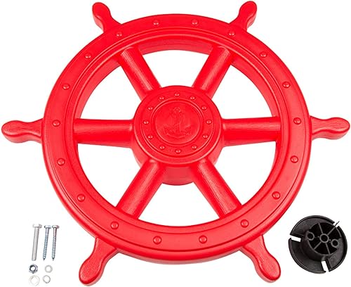 Swing Set Stuff Inc. Rueda de buques (rojo) con etiqueta engomada del logotipo de SSS