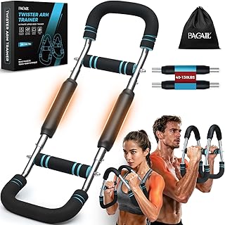 BAGAIL Twister Arm Trainer, 5 or 9 Level Resistance (30-140 lbs) for Chest & Arm Workout, All-in-One Home Gym Strength Training Equipment with Ergonomic Grips & Carry Bag for Men and Women