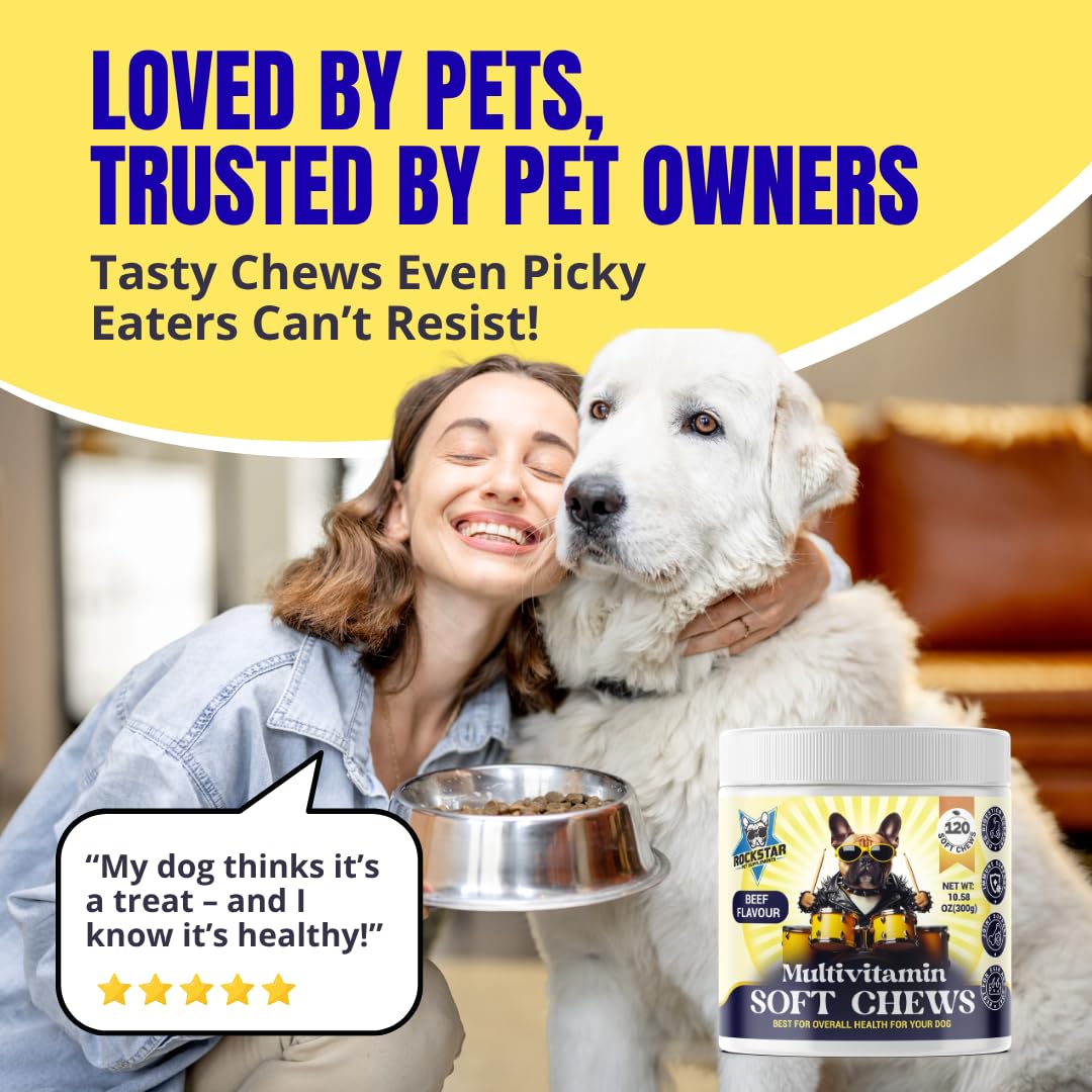 Rockstar Pet Supplements Multivitamin Soft Chews for Dogs, Beef - Image 4