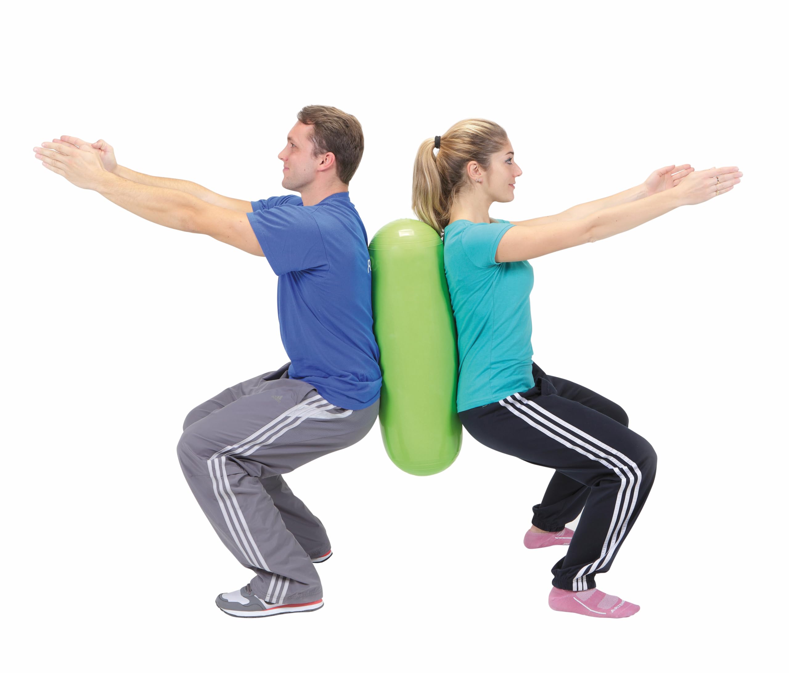 Gymnic Training Roll roller pilates gonfiabile Ø 24x70 cm verde lime, ideale per esercizi di equilibrio, stretching e potenziamento del core