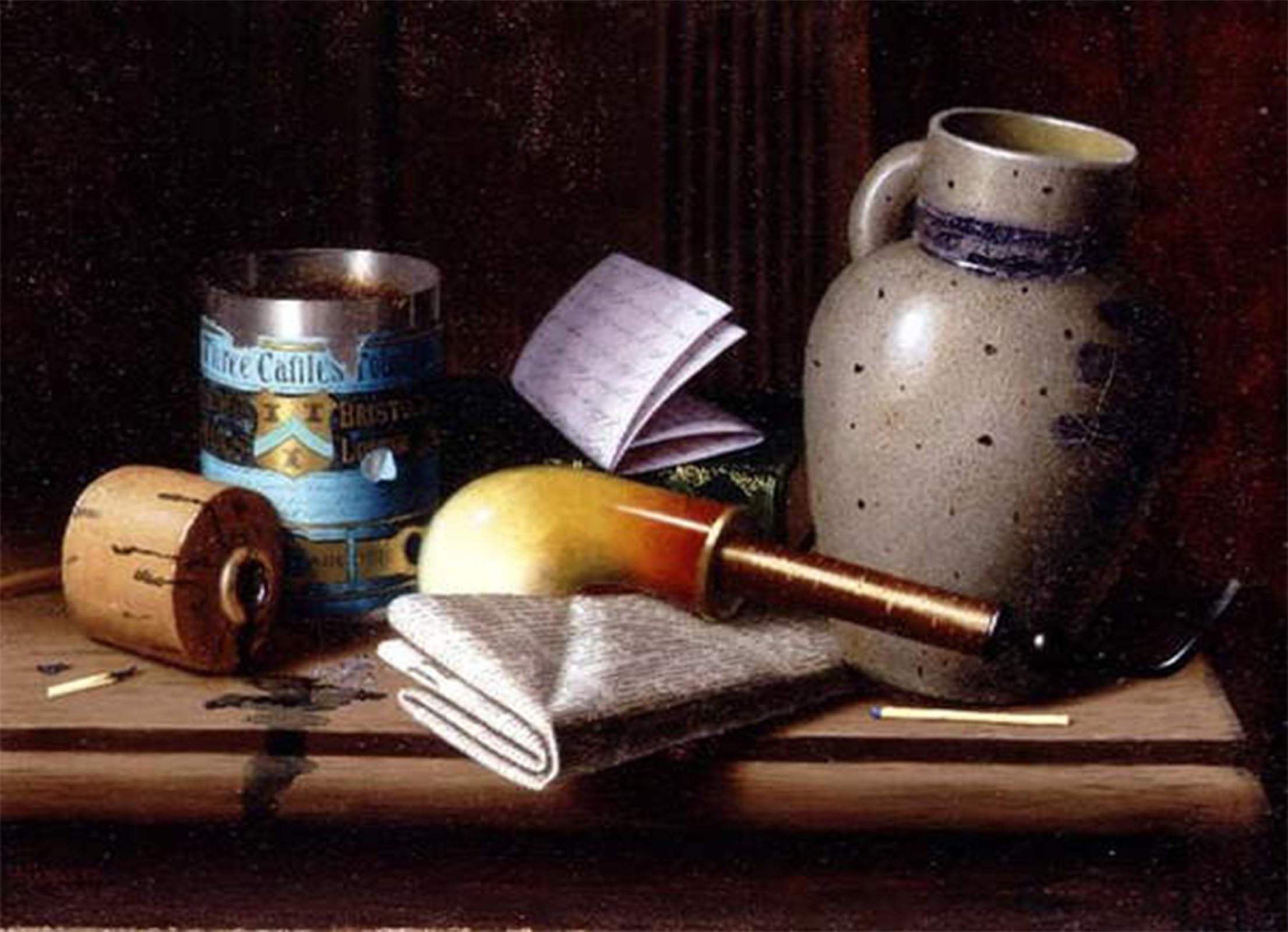 ARTXLXXBN Famous Painting Canvas Artwork Graffiti Print Still Life with Three Castles by William Michael Harnett Portrait Canvas Image for Home Decor 60x90cm