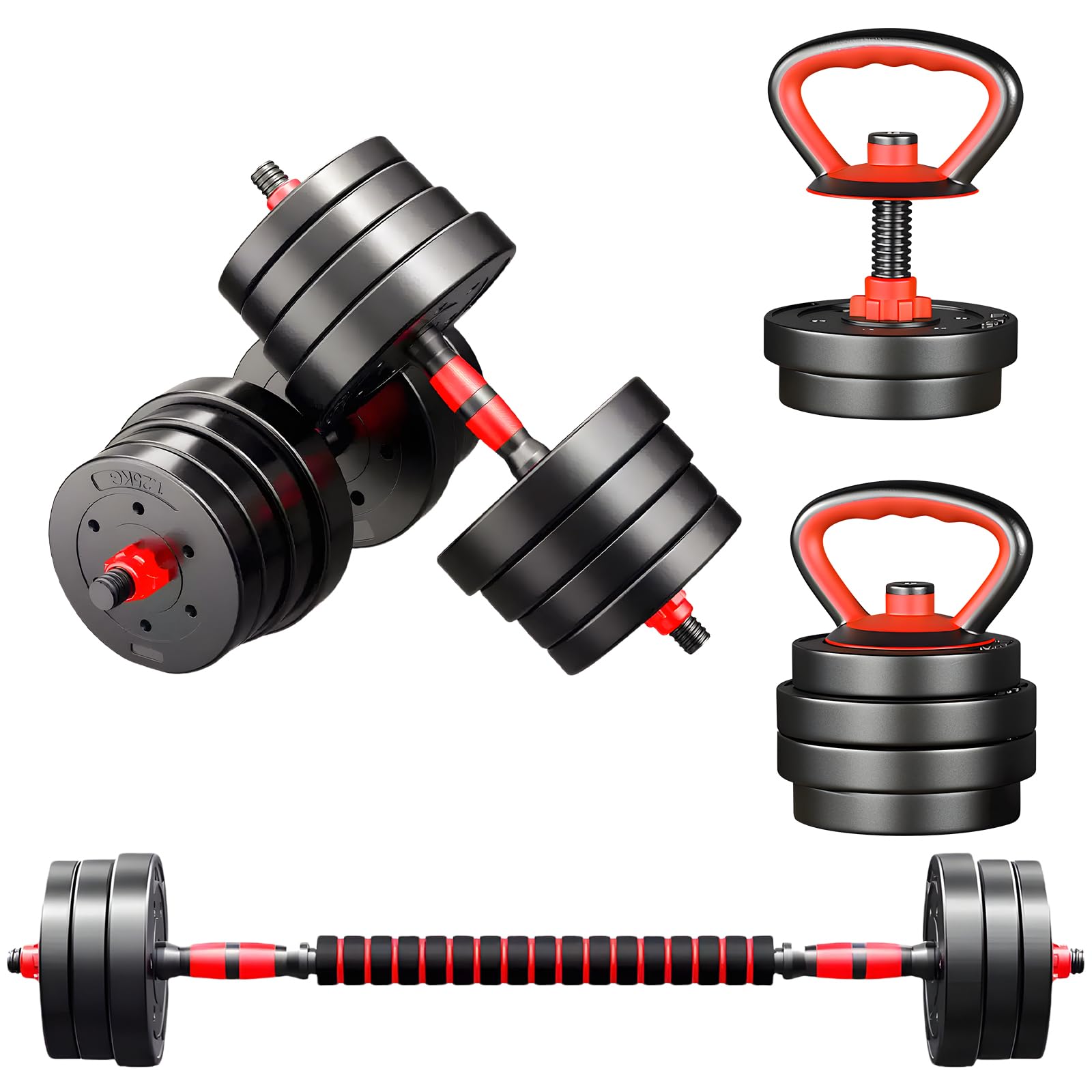 Dumbbell Barbell Set 30kg, Adjustable Dumbbells Weight Lifting Training Set with Anti-slip Handle Home Gym Fitness Training Equipment