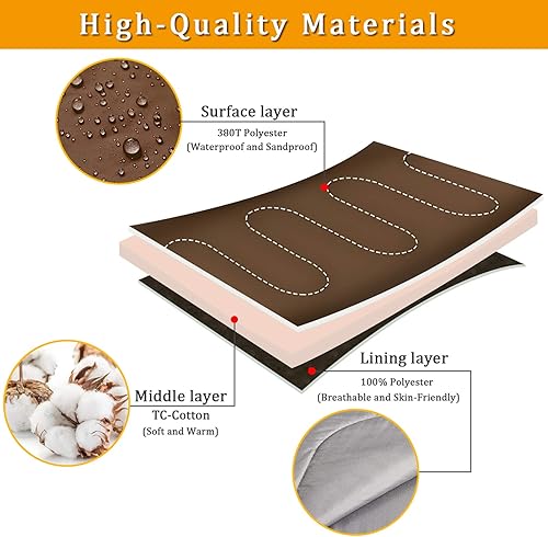 Miniatura 4 de ECOOPRO Saco de dormir para clima cálido, portátil, impermeable, compacto, ligero, cómodo con saco de compresión, ideal para acampar al aire libre,