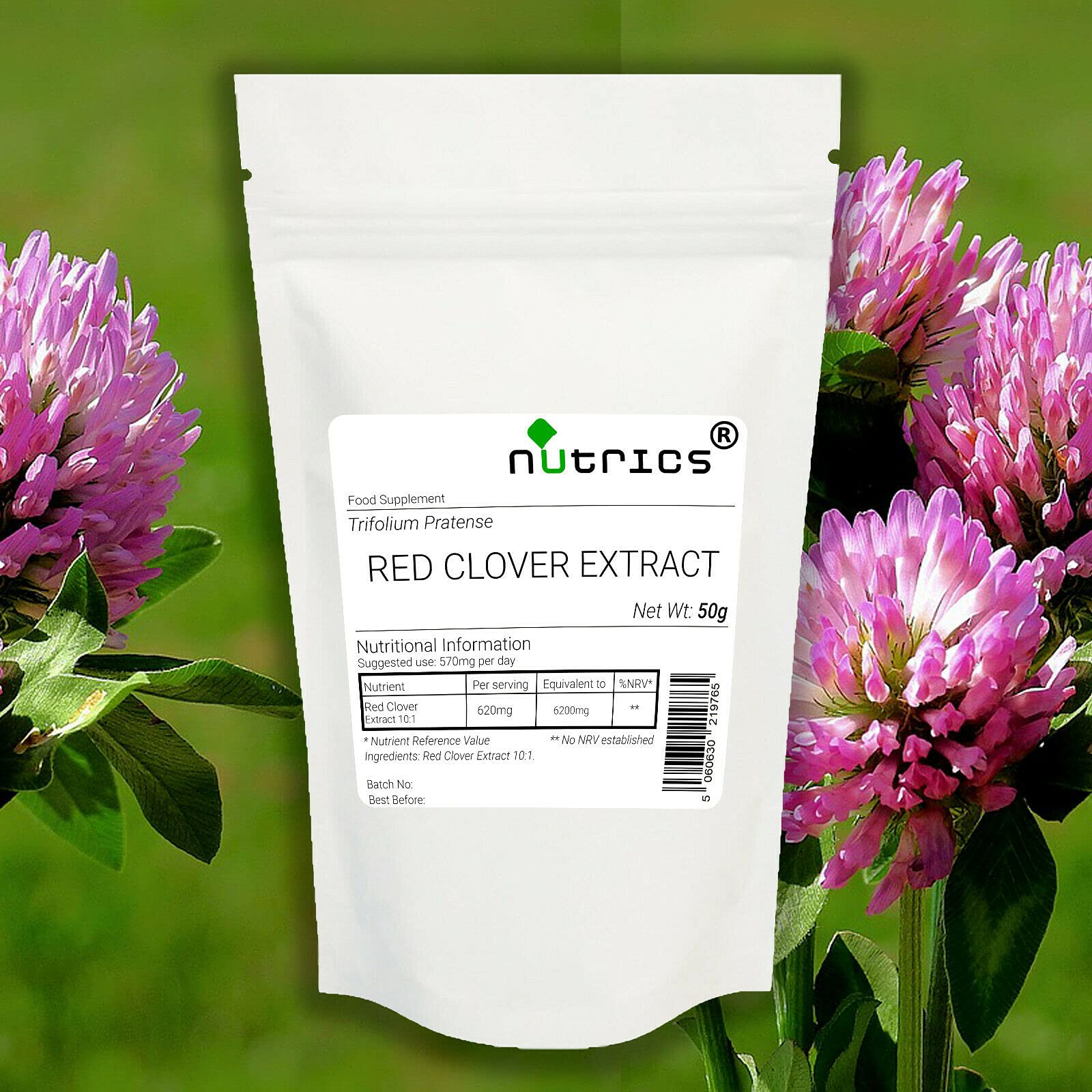 NutricsRED Clover 10:1 Extract 50g Powder - 100% Pure