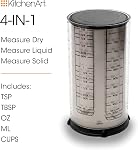 KitchenArt Pro 2 Cup Adjust-A-Cup, Satin Adjustable Measuring Tool | Plunger Measuring Cup | Measures Between 1/8 Cup to 2 Cup | Includes Conversions | Kitchen Gadget | Measures Solids & Liquids