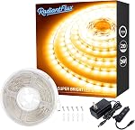 RadiantFlux Lumières de bande led blanc chaud pour la chambre, 16.4ft 300Leds, Dimmable, souple, super lumineux LED Lampes à ruban pour salon, cuisine, Vanity Mirro (utilisation intérieure)