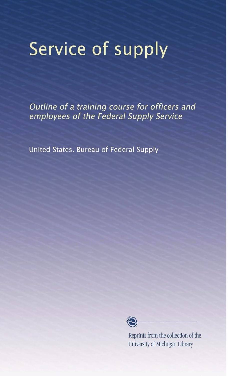 Service of supply Outline of a training course for