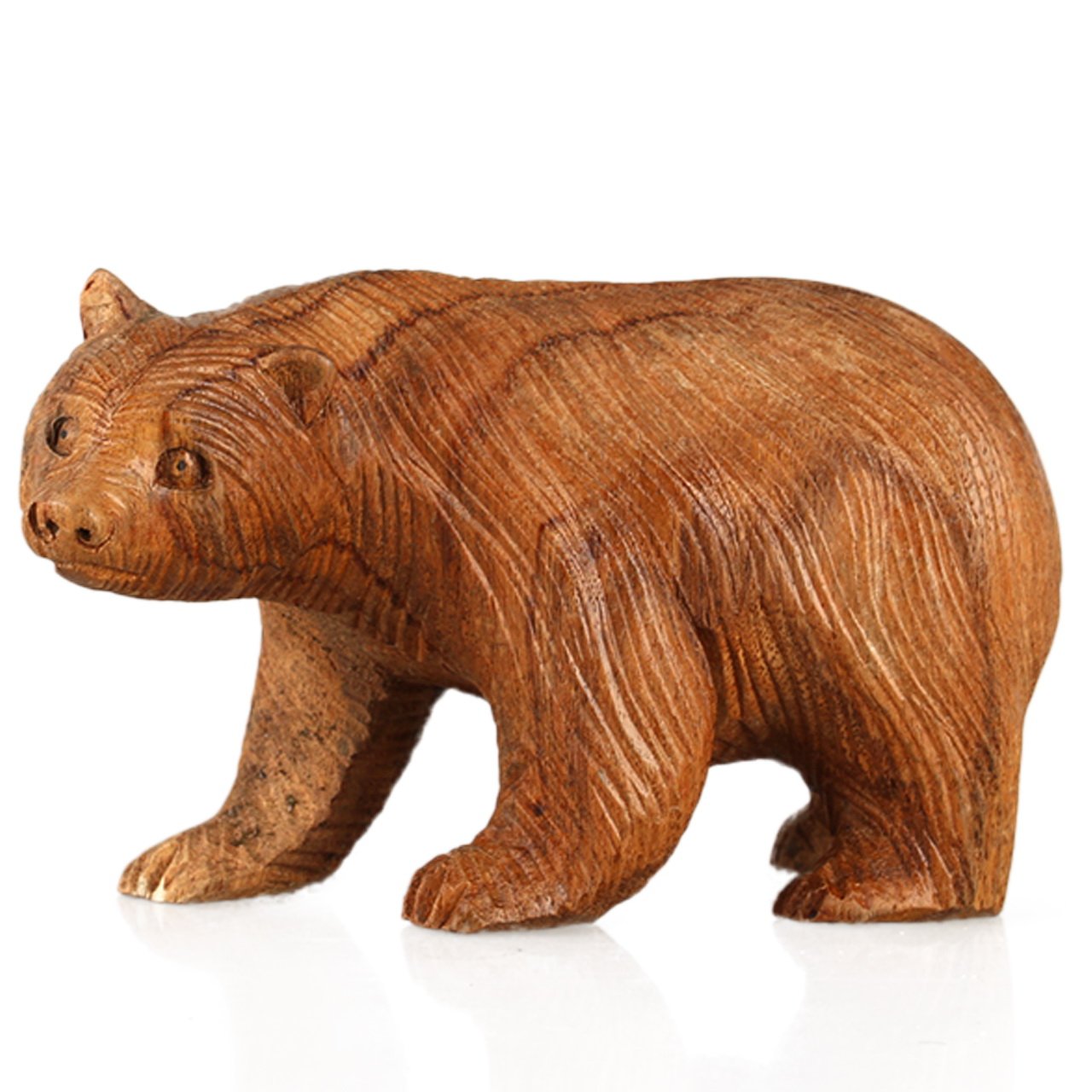 ART-CRAFT Holz-Bär Schnitzerei aus Suar Holz 15cm