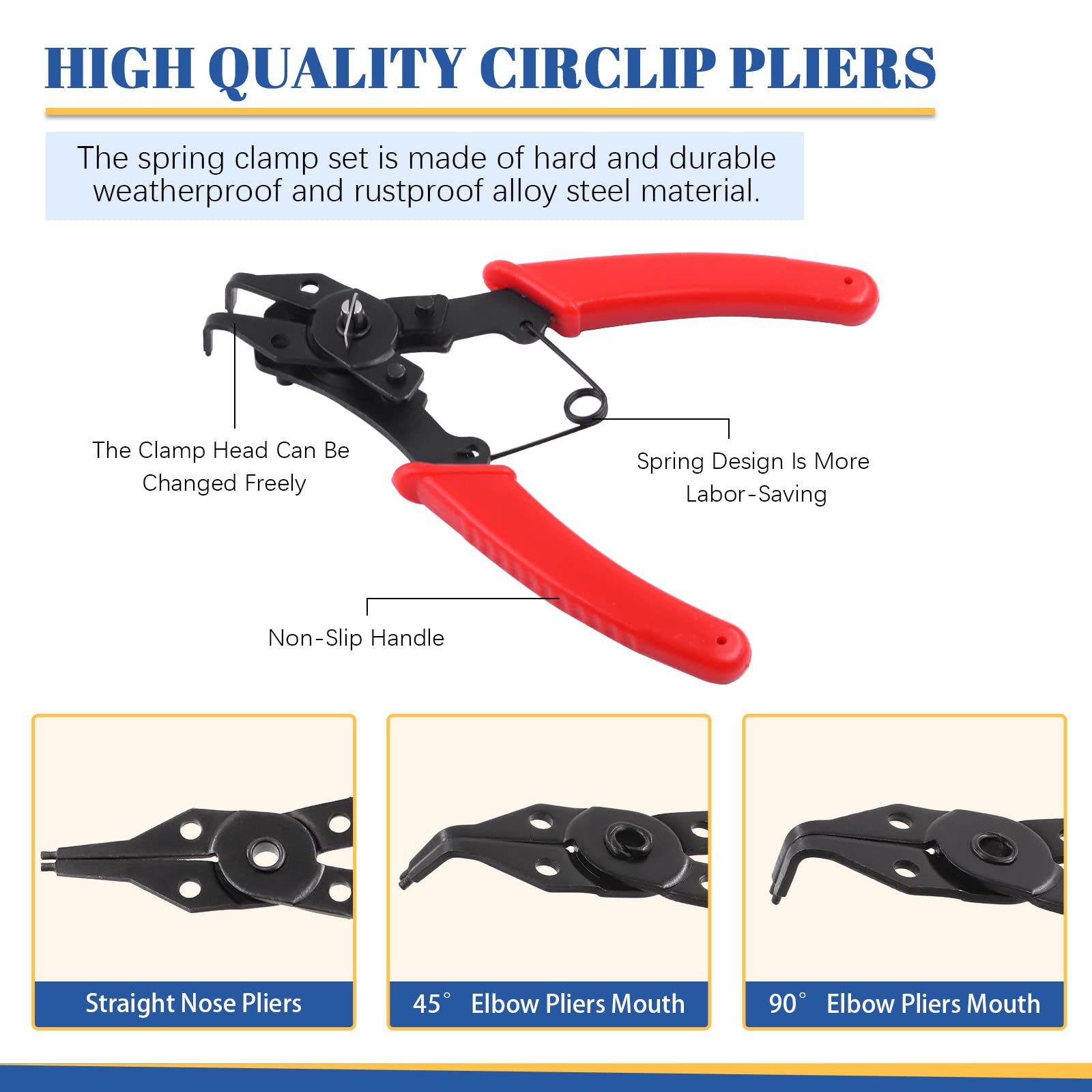 Glarks 261Pcs Snap Ring Pliers and Snap Ring Set - Image 3