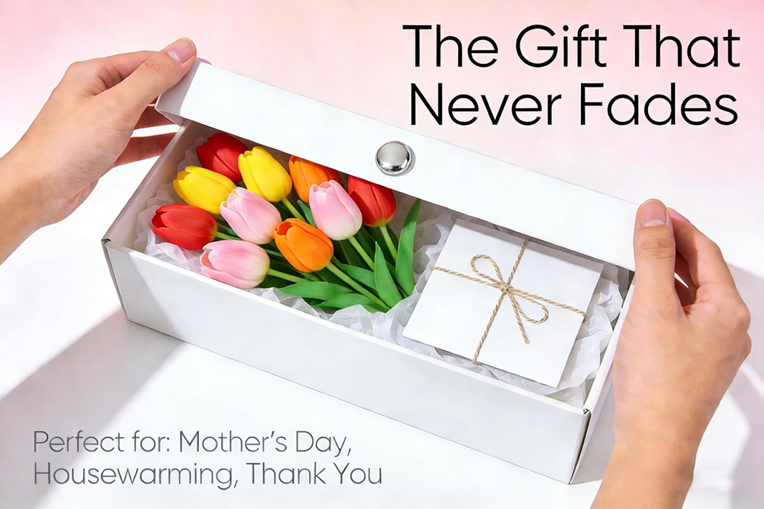 20pcs Artificial Tulips Silk Flowers 14" Real Touch Fake Tulips for Spring Home Decor Living Room,Wedding Centerpiece, Easter (Colorful) - Image 7