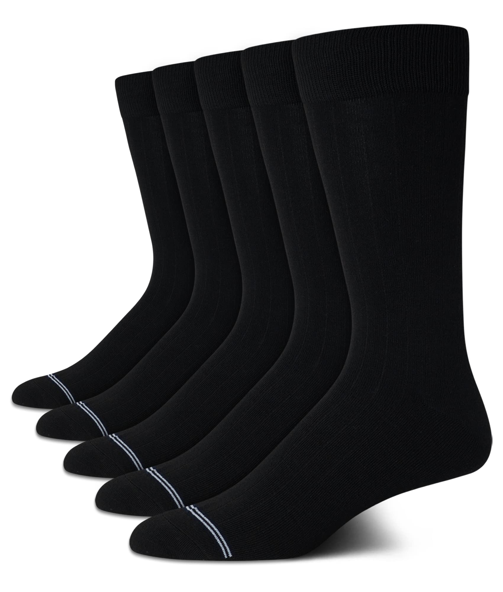 Nautica Mens Dress Socks - 5 Pack Breathable Comfort Stretch Crew-Length Work Socks for Men for Business Formal Wear (6-12.5)