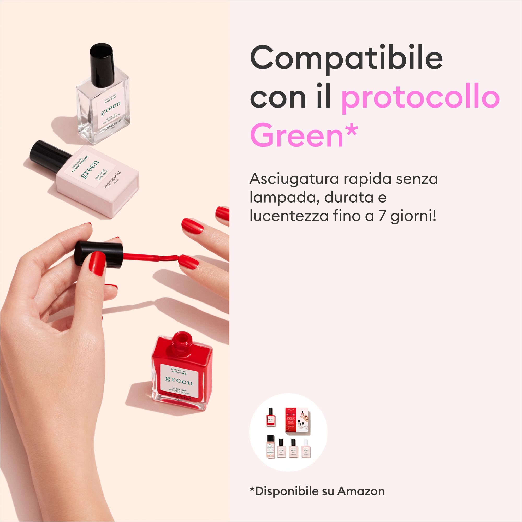Manucurist - Green Smalto Unghie Milky Pink - Smalto Rosa Lattiginoso - Smalti per Unghie Classico - Vegano e di Origine Biologica (80%) - Manicure Professionale - Idee Regalo Donna