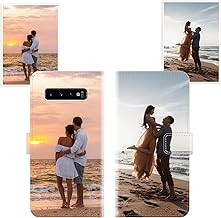 Sunrive Personalisierte hülle kompatibel mit Samsung Galaxy S10 Plus Handyhülle Benutzerdefiniert,Schutzhülle Lederhülle handykette universal Etui mit Eigenem Foto Bild Text Individuelle