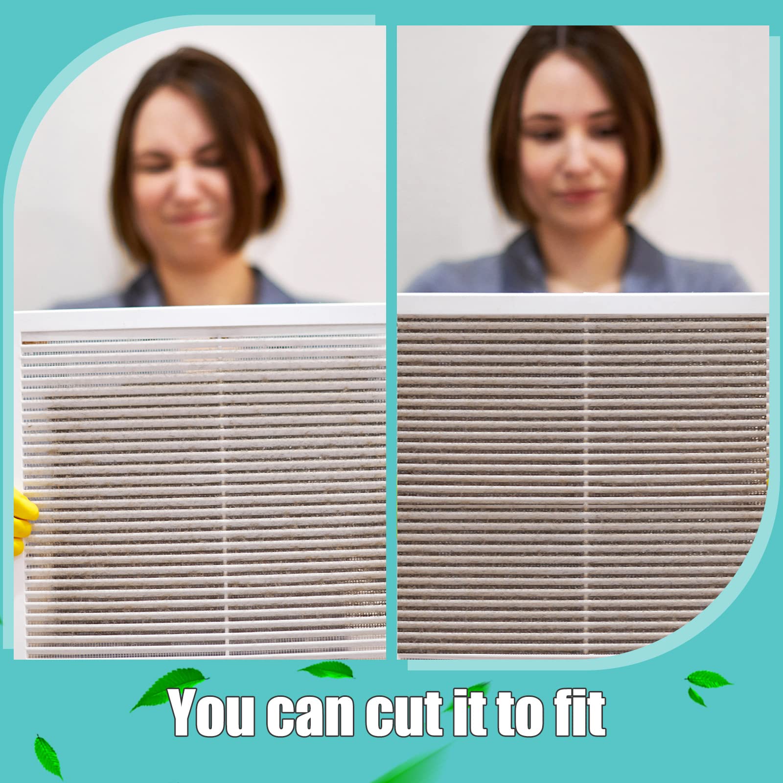 Filtros de ventilación de carbón activado para el hogar, filtros de ventilación de suelo de carbón multiusos para registros, parrillas, acondicionadores, 1 x 16 pies