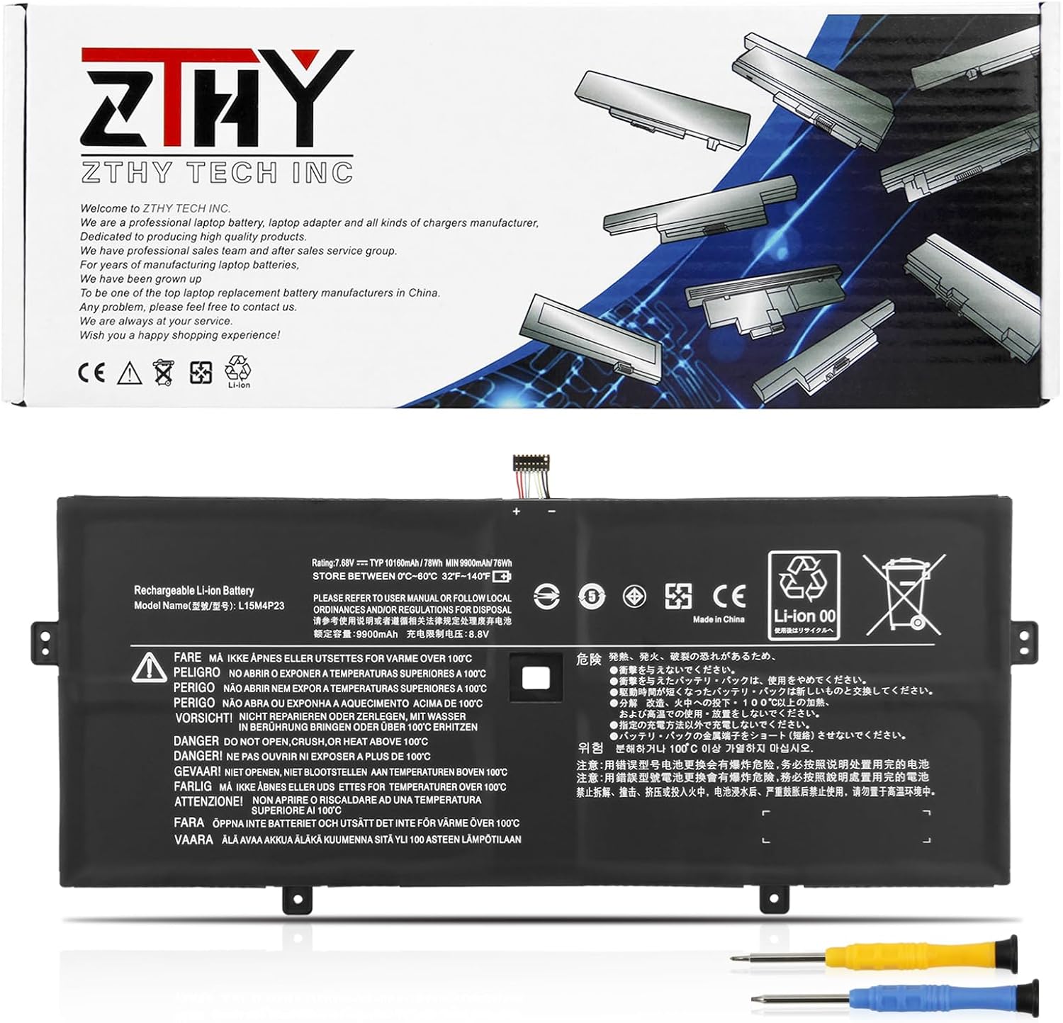 78Wh 10160mAh L15M4P23 L15C4P21 Laptop Batteria Compatibile Con