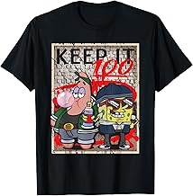 Mademark x SpongeBob SquarePants - SpongeBob and Patrick Keep it 100 Hip Hop Rap Graffiti Cool T-Shirt