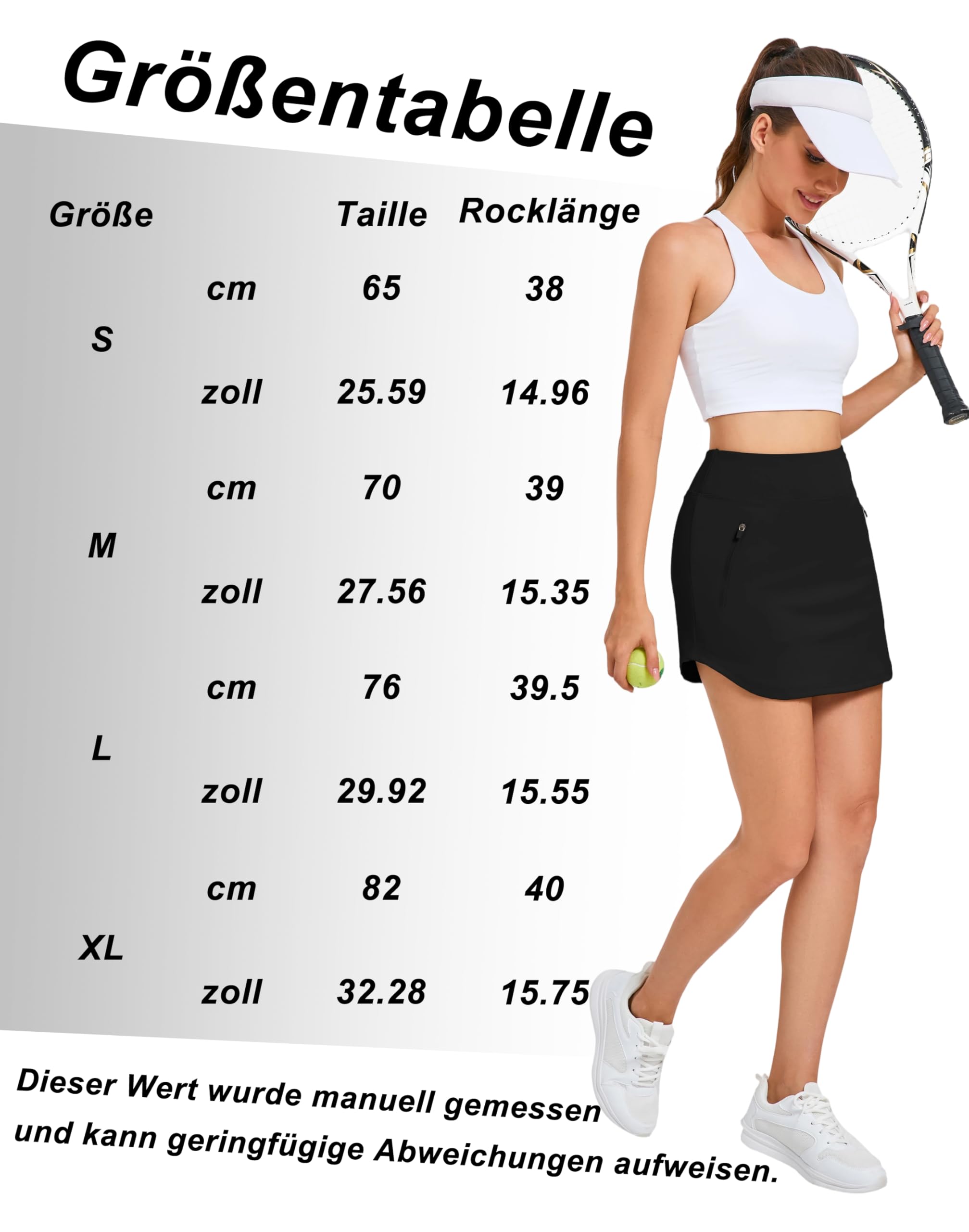 Timuspo Gonna da donna, da golfrcok, con chiusura lampo, corta, da trekking, a vita alta, da tennis, traspirante, con orlo arrotondato
