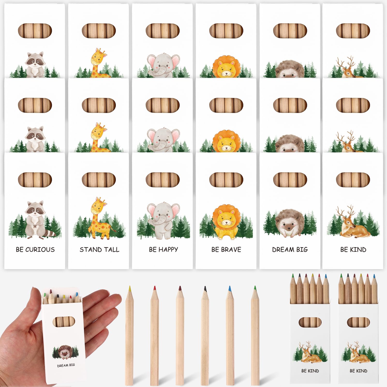 48 Boxes of 6 Mini Colored Pencil Sets Back To School Pencil Short Colored Pencils for Kids Bulk Small Colored Pencils in Kraft Boxes Thank You Gift for Teachers, Classmates, Colleagues and Family