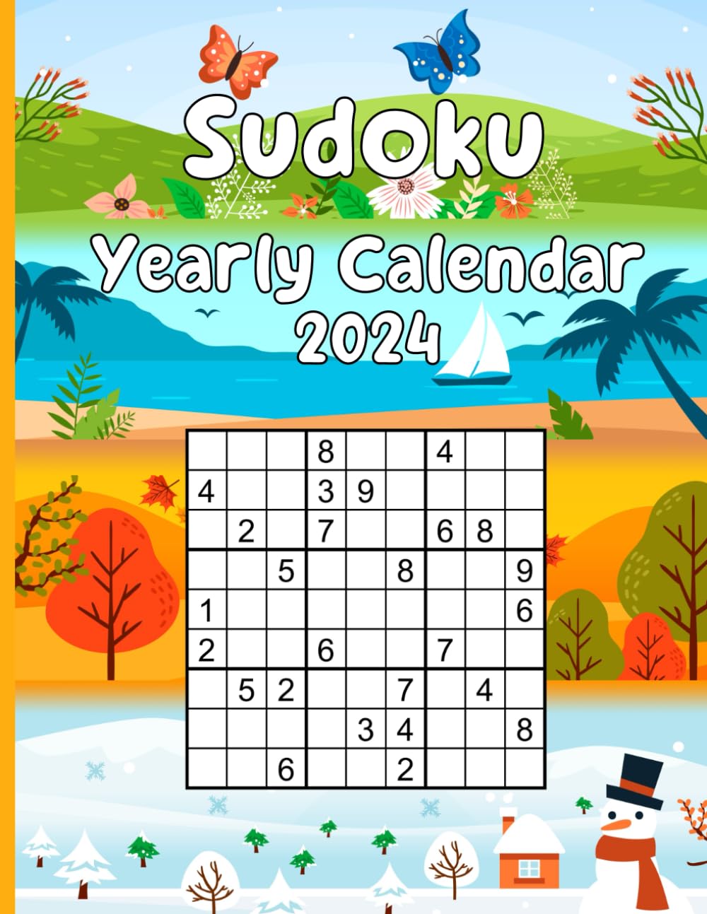 Sudoku Yearly Calendar 2024: Sudoku Puzzles for Adults and Seniors ...