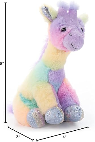Miniatura 10 de The Petting Zoo Peluche de jirafa, animales Ombrez, juguete de peluche de jirafa arcoíris de 10 pulgadas
