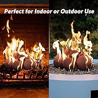 Vista 5 de Skyflame Juego de 15 bolas de cerámica para chimenea, juego de 15 piedras redondas para fogatas o accesorios de chimeneas en interiores y Rojo