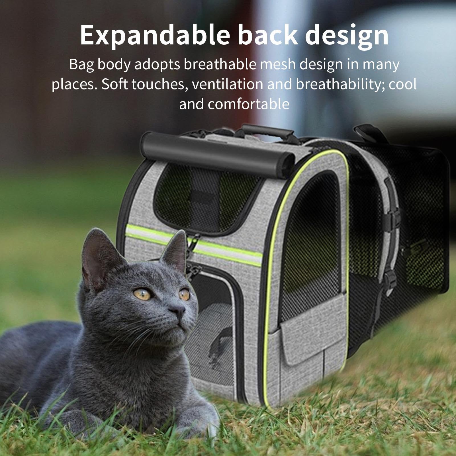 Sac À Dos Harnais Extensible pour Chat Sac De Transport pour Chats | Pliable Respirant Extensible Pour Animaux De Compagnie Pour Camping Voiture Plein Air Randonnée Et Vélo