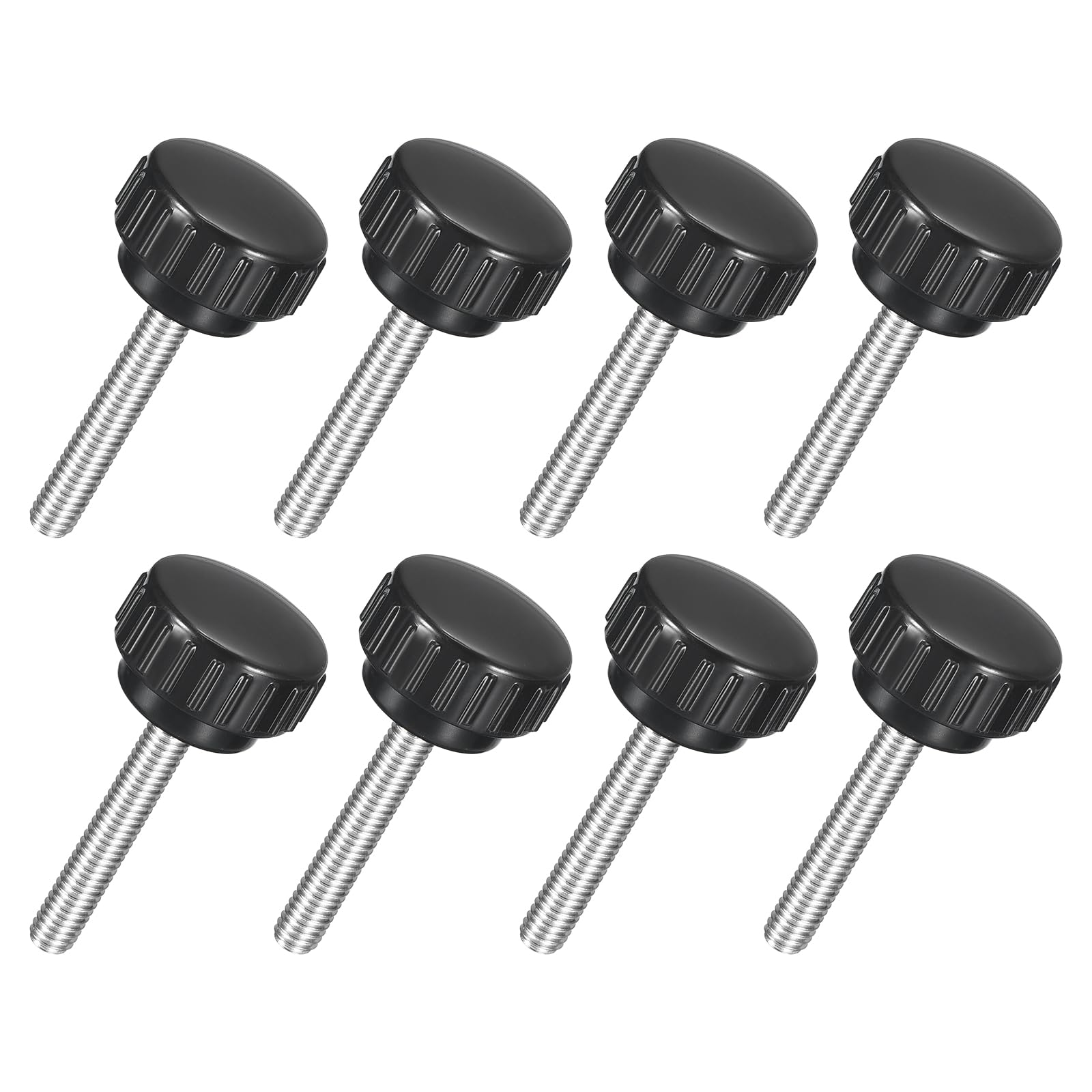 uxcell 8Pcs M6 x 35mm Knurled Clamping Knob, 304 Stainless Steel Thumb Screw Clamping Knob Round Hand Threaded Hand Bolt Stud Knob 25mm Dia for