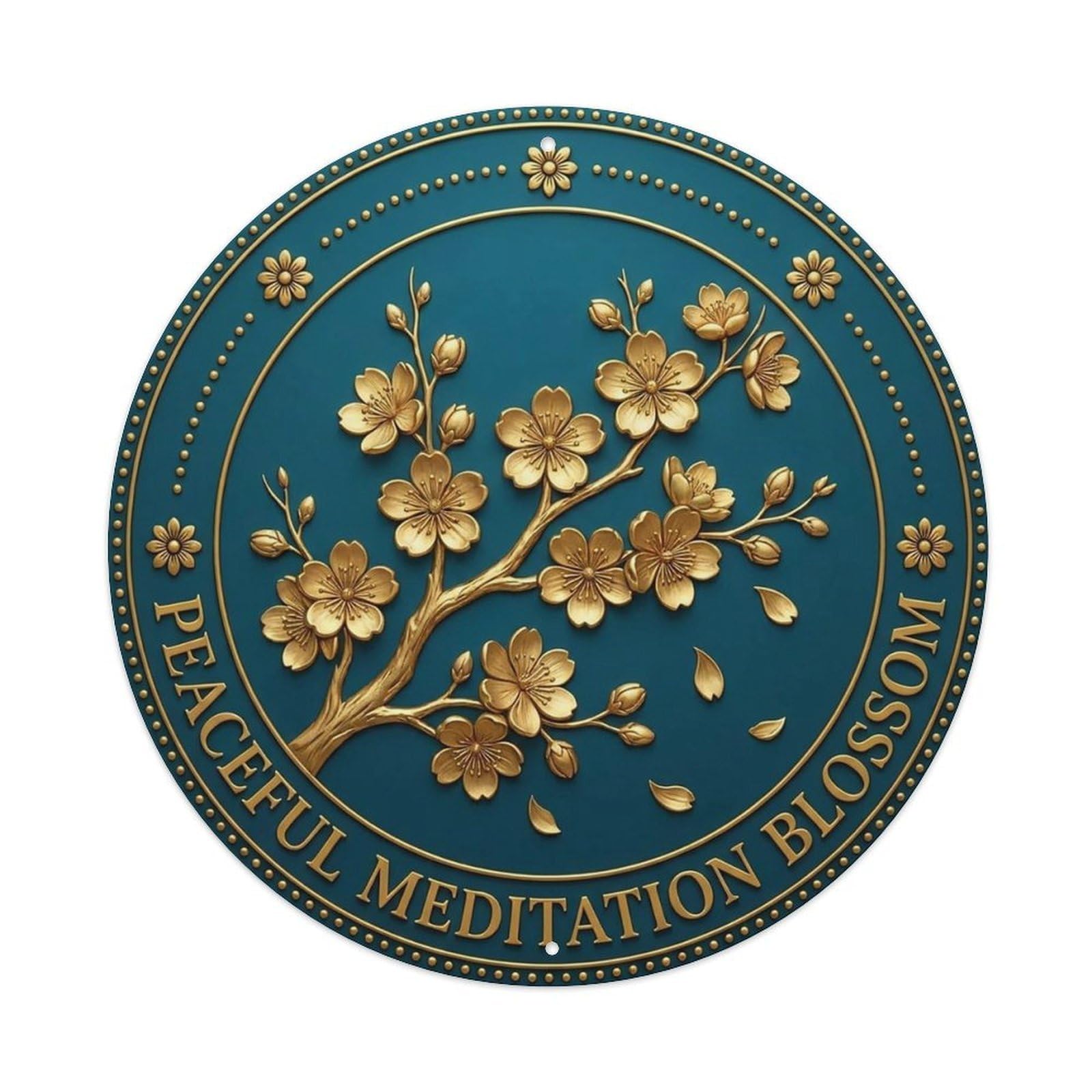 Vintage Peaceful Meditation Blossom Flower Zen Yoga Metal Tin Sign