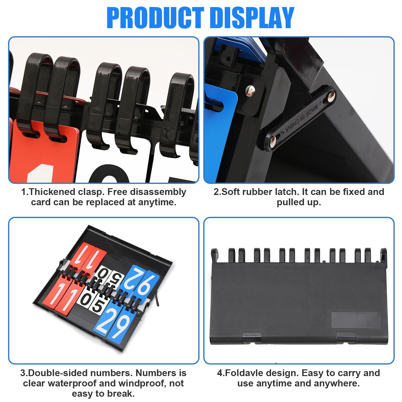 Tabellone Segnapunti Sportivo, Sport Scoreboard Multifunzionale a 6 Cifre, Tabellone Segnapunti Portatile, Tabellone Segnapunti Flip, per Basket, Calcio, Badminton, Tennis