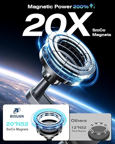 Miniatura 3 de BIXUAN Soporte magnético ajustable de 360 para GMC Hummer 2022-2026 pantalla de 13.4 pulgadas, compatible con pantalla para soporte magnético